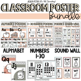 Boho Neutral Decor Poster BUNDLE | Alphabet, Numbers 1-30,