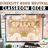 Boho Neutral Black and White Classroom Decor Bundle