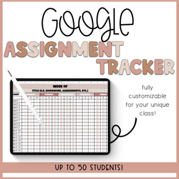 Preview of Boho Neutral EDITABLE l Assignment Tracker l Missing Assignment Template