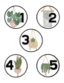 Boho Neutral// Hanging Plants Desk Numbers