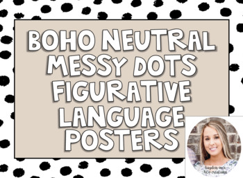 Preview of Boho Neutral Messy Dots Figurative Language Posters