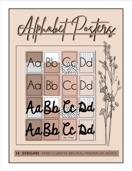 Preview of Boho Neutral Minimalist Alphabet Posters