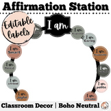 Boho Neutral Positive Affirmation Station Labels | Growth 