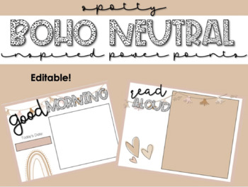 Preview of Boho Neutral Powerpoints, Spotty Boho Powerpoint Slides, Spotty Boho Decor