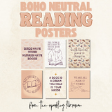Boho Neutral Reading Posters for Classrooms and Libraries