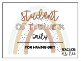 Boho Neutral Student Of The Week Award Template