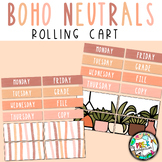 Boho Neutrals Classroom Decor | 12 Drawer Rolling Cart  | 