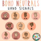 Boho Neutrals Classroom Decor | Hand Signals  | Plant Clas