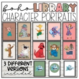 Boho Neutrals Classroom Library Book Character Portraits f