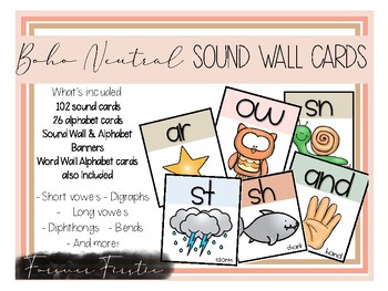 Preview of Boho Neutrals Sound Wall Cards