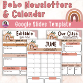 Boho Newsletter & Calendar Set | Editable  Google | Template