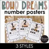 Number Posters with Ten Frames - Boho Dreams Classroom Decor