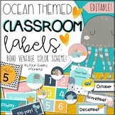 Boho Ocean / Sea Themed Classroom Decor Editable Labels