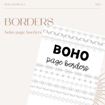 Preview of Boho Page Borders | First Day of School | All About Me | Teacher Introduction
