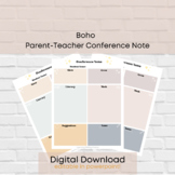 Boho Parent Teacher Conference Form | Editable in Powerpoi