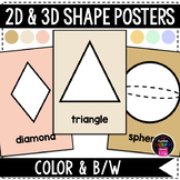 Boho Pastel Rainbow 2D & 3D Shapes Posters Classroom Decor