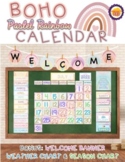 Boho Pastel Rainbow Calendar Classroom Decor | 3 FREEBIES!