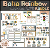 Boho Pastel Rainbow Classroom Posters BUNDLE- including ED