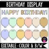 Boho Pastel Rainbow EDITABLE Birthday Display Classroom Decor