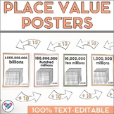 Boho Place Value Posters 100% Text-Editable