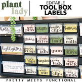 Boho Plant Teacher Toolbox Labels - Editable - PowerPoint 