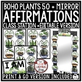 Boho Plant Theme Positive Words Affirmation Station Cards 