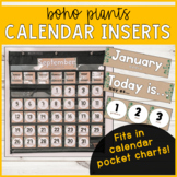 Boho Plants Calendar Inserts (For Pocket Charts)
