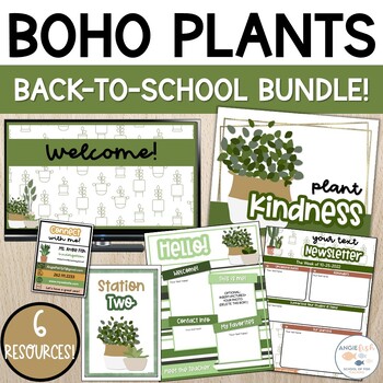 Preview of Boho Plants | Plant Classroom Decor | Welcome Back to School Bundle