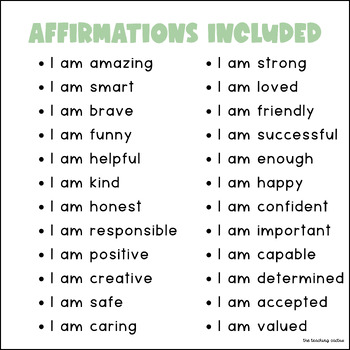 Boho Positive Affirmations by The Teaching Cactus | TPT