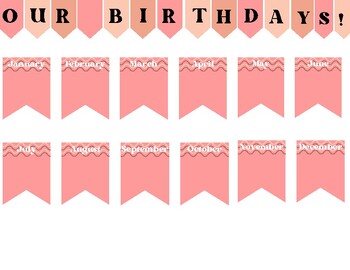 Preview of Boho Printable Birthday Banner/Months