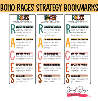 Preview of Boho RACES Strategy Bookmarks