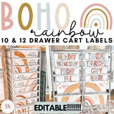 Boho Rainbow 10 Drawer Cart & 12 Drawer Cart Labels | Days