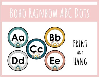 Preview of Boho Rainbow ABC Dots