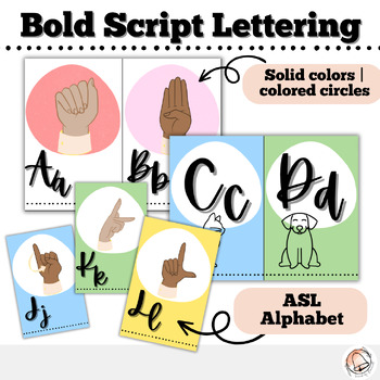 Preview of Boho Rainbow ASL Cursive Alphabet Posters | Classroom Decor