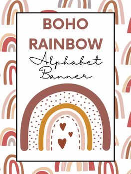 Preview of Boho Rainbow Alphabet Banners