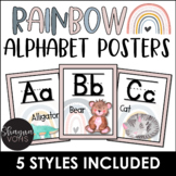 Boho Rainbow Alphabet Cards with Pictures