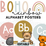 Boho Rainbow Alphabet Posters | Neutral Alphabet Poster | 