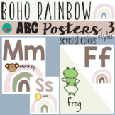 Boho Rainbow Alphabet Posters Calming Colors Boho Classroom Decor
