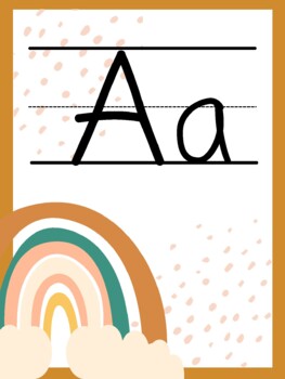 Preview of Boho Rainbow Alphabet Posters