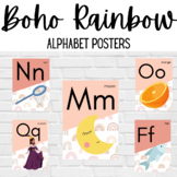 Boho Rainbow Alphabet posters letters and pictures in two colours