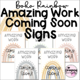 Amazing Work Coming Soon Signs | Boho Rainbow