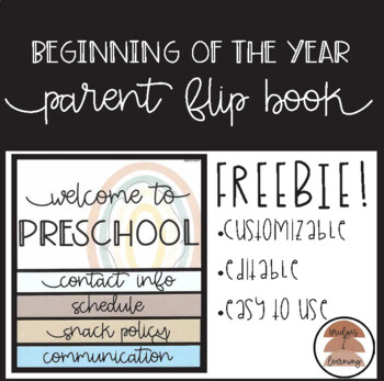 Preview of Boho Rainbow Back to School Flip Chart