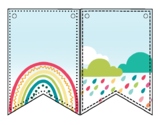 Boho Rainbow Banner classroom decor organization pennant r