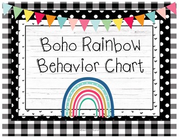 Boho Rainbow Behavior Chart by Little Smiles Big Sunshine | TPT