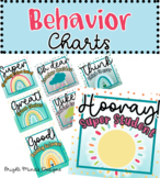 Boho Rainbow Behavior Charts 3 versions clip up positive e