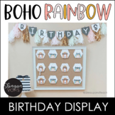 Boho Rainbow Birthday Bulletin Board | Birthday Display Editable
