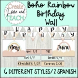 Boho Rainbow Birthday Wall Display English Spanish