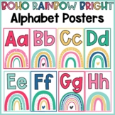 Boho Rainbow Bright Classroom Decor | Alphabet Posters