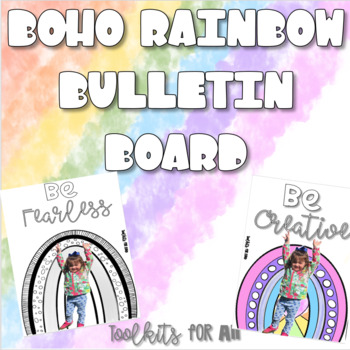Preview of Boho Rainbow Bulletin Board