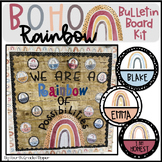 Boho Rainbow Bulletin Board with EDITABLE Labels